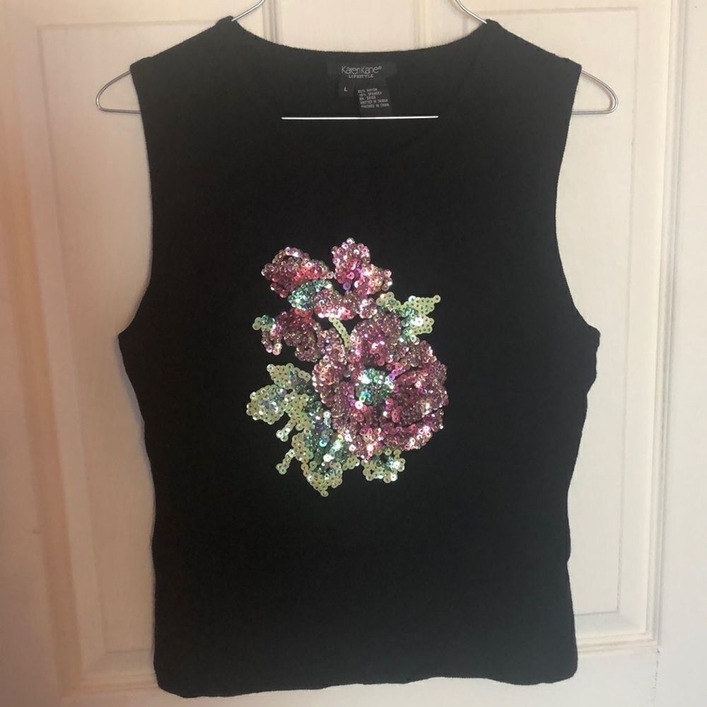 Karen Kane Lifestyle black light sweater tank sz L